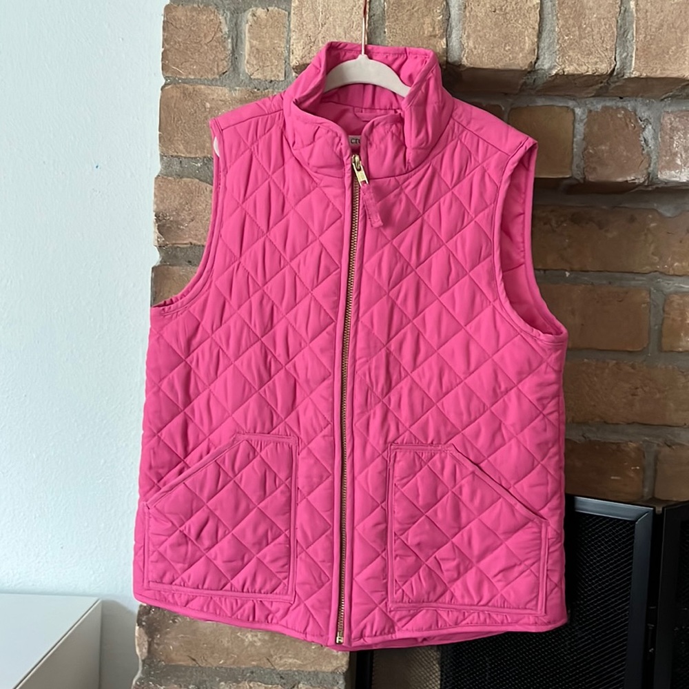 Crewcuts J. Crew pink quilted zip vest jacket